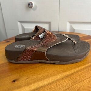 Montego Bay Club sequins thong sandals size 6